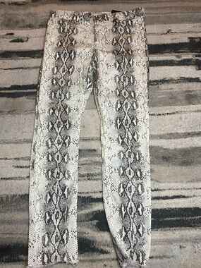 Zara Snake Print Slim jeans  - Neutral Grey & Cream